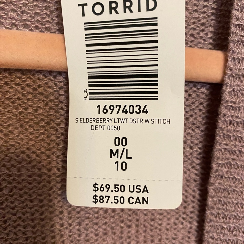 Torrid size 00x 10 M/L Lightweight Duster Cardigan Sweater - Picture 6 of 7